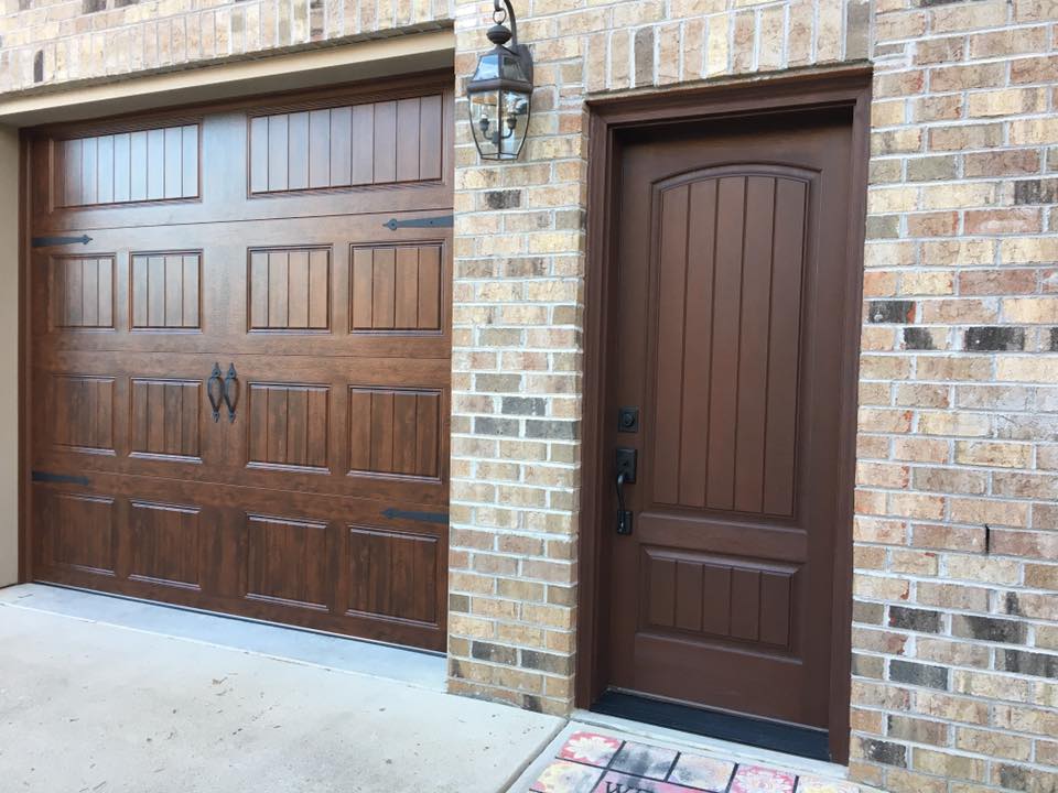 Brown Garage Door and Entryway