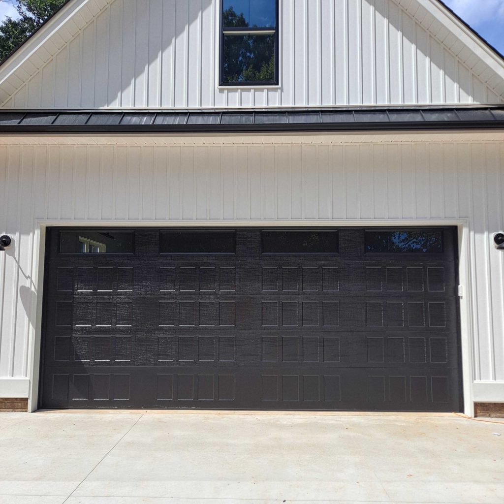 Black contemporary garage doors